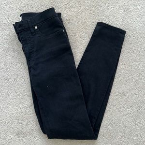 Madewell skinny black jeans, size 27T